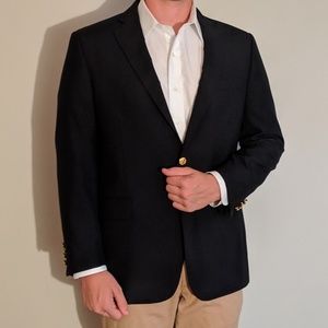 Navy Blue Blazer with Gold Buttons